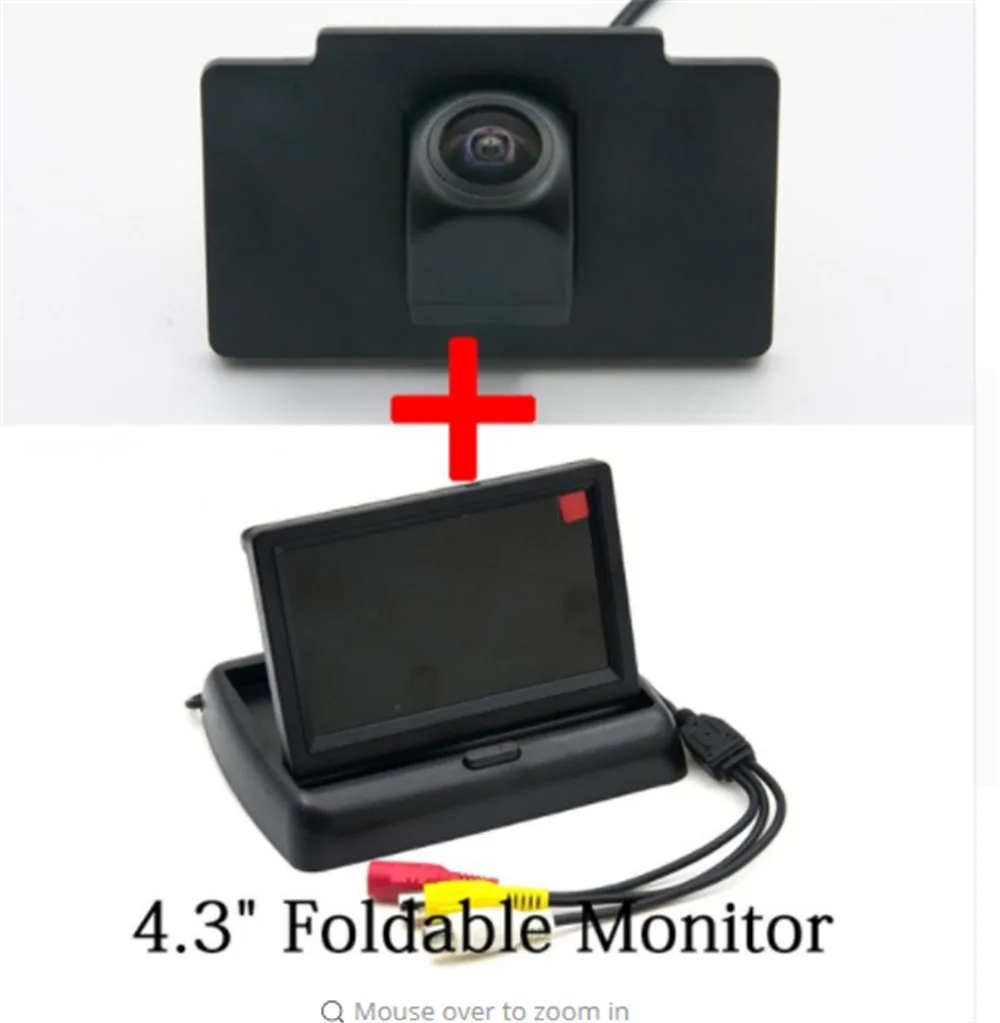 Camera with Monitor 1080P камера заднего вида, динамическая траектория треков, объектив рыбий глаз, автомобильная парковочная камера заднего вида для Kia K7 Cadenza 2012 2013, автомобильная камера - Название цвета: Camera with Monitor