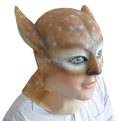 Красота олень демон Латексная Маска Жуткий Хэллоуин Животные полная голова