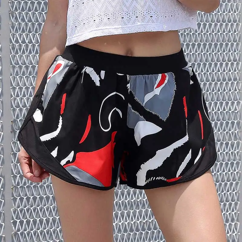 Женские шорты для фитнеса йоги с высокой талией занятий спортом стройной пляжной