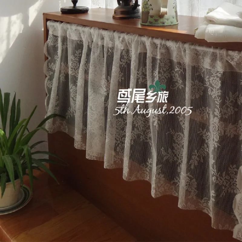 

Free shipping Elegant Wave side yarn tulle pastoral short curtain kitchen curtains for living room bedroom drapes customized