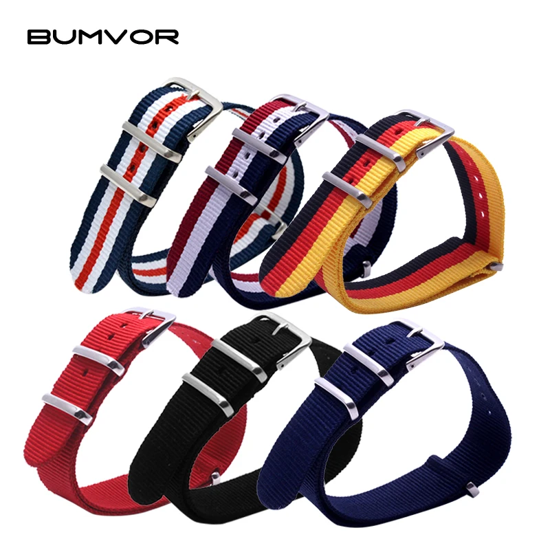 BUMVOR Code0 26 HOT 1 шт. 22 мм ремешок для часов оптом мужские нейлоновые Ремешки наручных