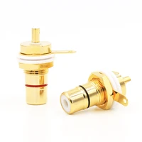 8pcs rca female connector gold plated rca female socket solder panel mount chassis speaker plug amplifier terminal
