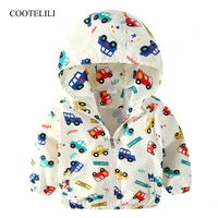 cootelili 80 130cm cute car printing kids boys jacket 2019 spring hooded children clothes active girls windbreakers