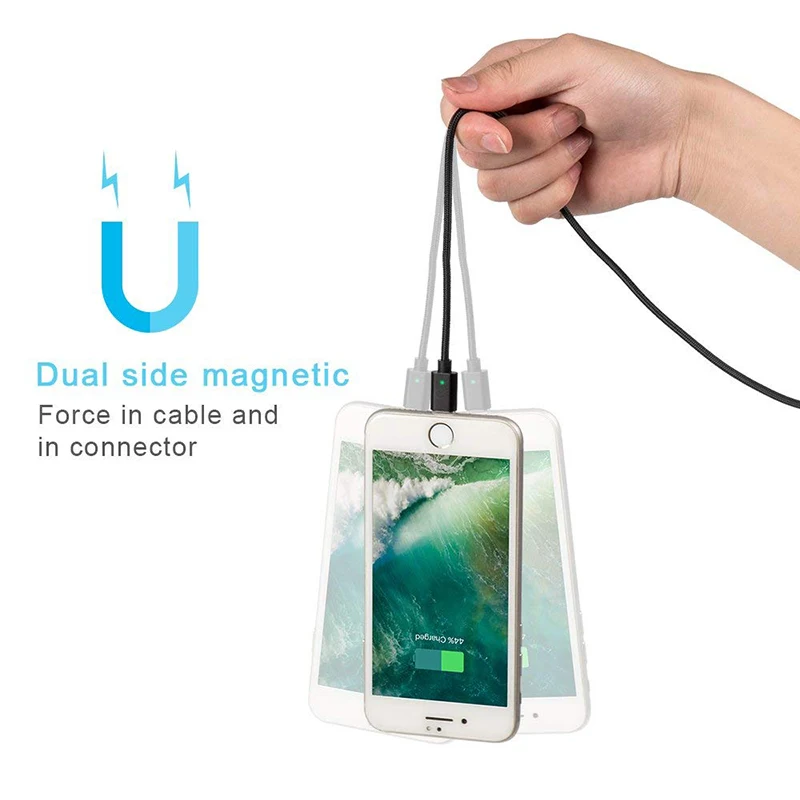 Магнитный кабель Micro USB/Type C/IOS 3 в 1 адаптер для быстрой зарядки USB Type C магнитное