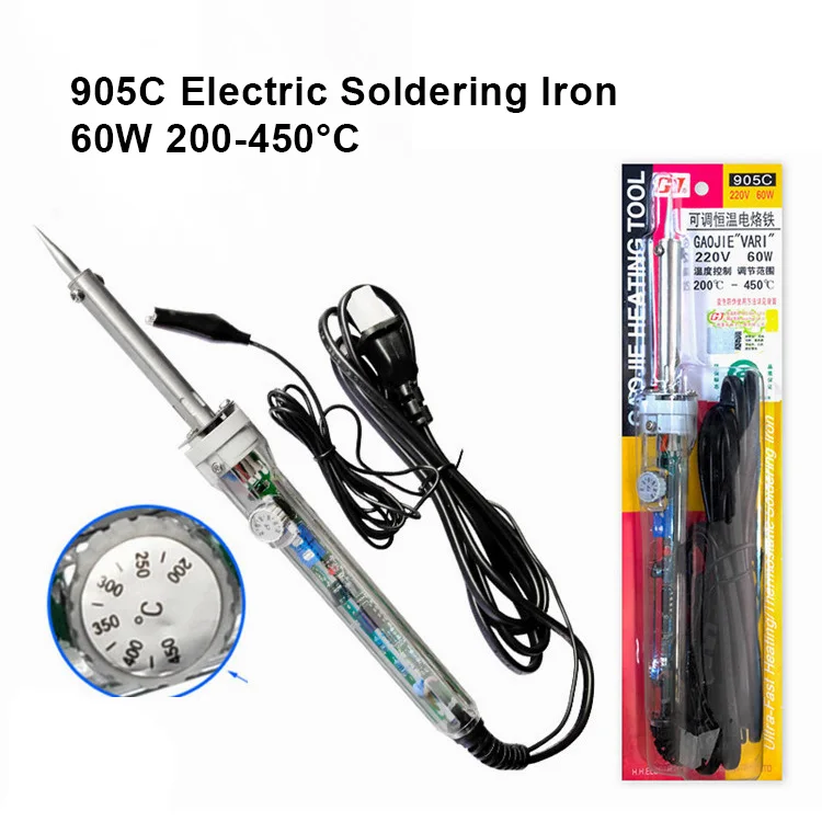 905c Soldering Iron Кожаный электрический латунный паяльник для припоя, наконечник для сжигания края кожаного ремесла, пресс для кромки, запайки, инструмент для пирографии - Цвет: 905c Soldering Iron