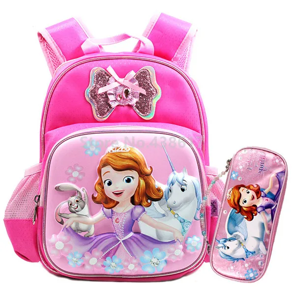 With Pencil Case Set 3D с принцессой Софией, рюкзак с единорогом школьные ранцы с пенал; комплект одежды для девочек; для детского сада, дошкольные школьная сумка - Цвет: With Pencil Case Set