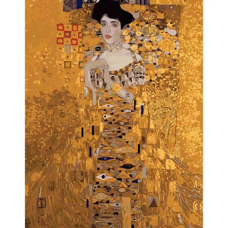40*50 см Klimt 'Mrs. Bauer' ручная роспись картины живопись по номерам домашний декор DIY Цифровая живопись маслом на холсте DY004