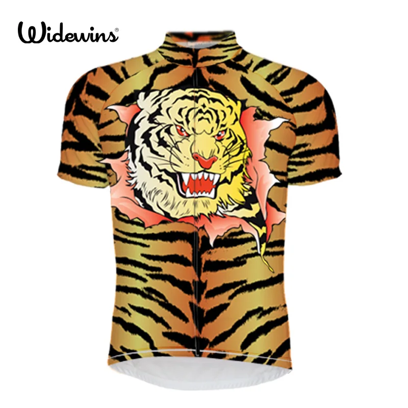Высококачественная Спортивная футболка с полосками тигра коротким рукавом для