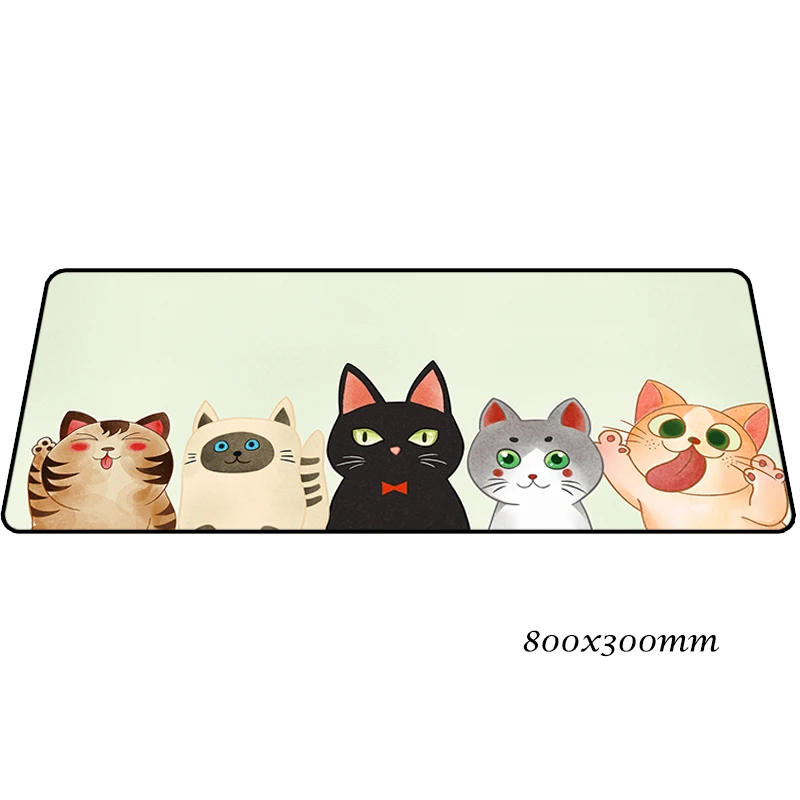 design 7 Коврик для мыши с кошкой 80x30 см, натуральный каучук, игровой коврик для мыши, большой геймерский коврик, милый компьютерный стол, коврик для мыши, клавиатура, большие игровые коврики - Цвет: design 7