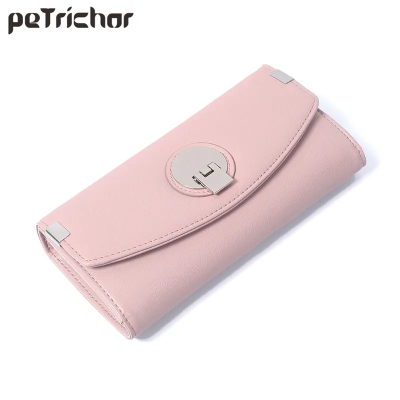 Геометрическая застежка женские длинные кошельки с карманом для мобильного