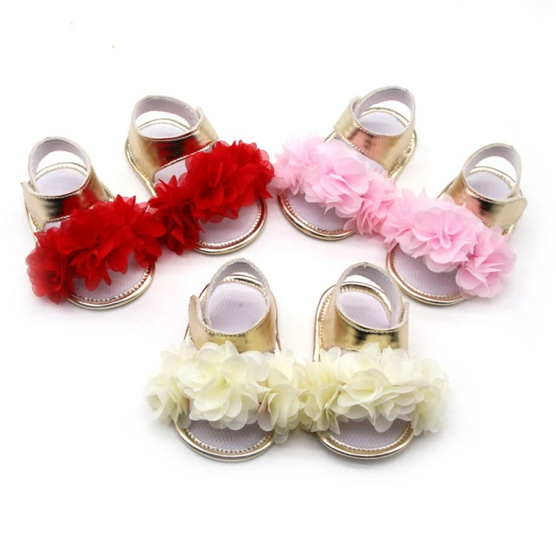 

0-18M Newborn Sandals Infant Baby Girl Princess Floral Sneakers Toddler Soft Crib Walkers Summer Toddler Shoes Fashion