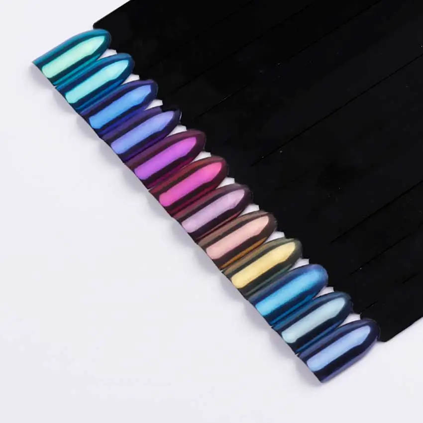 2 мл/коробка Стразы жемчужная раковина для пудры Хамелеон зеркало ногтей блестки