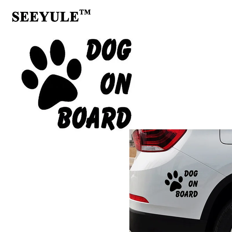 1 шт. SEEYULE собака на борту Автомобильная наклейка светоотражающая