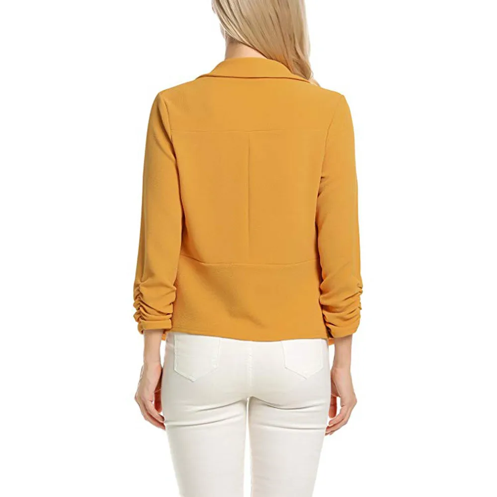 Женский пиджак костюм с коротким рукавом 3/4 куртка на крючках женская верхняя