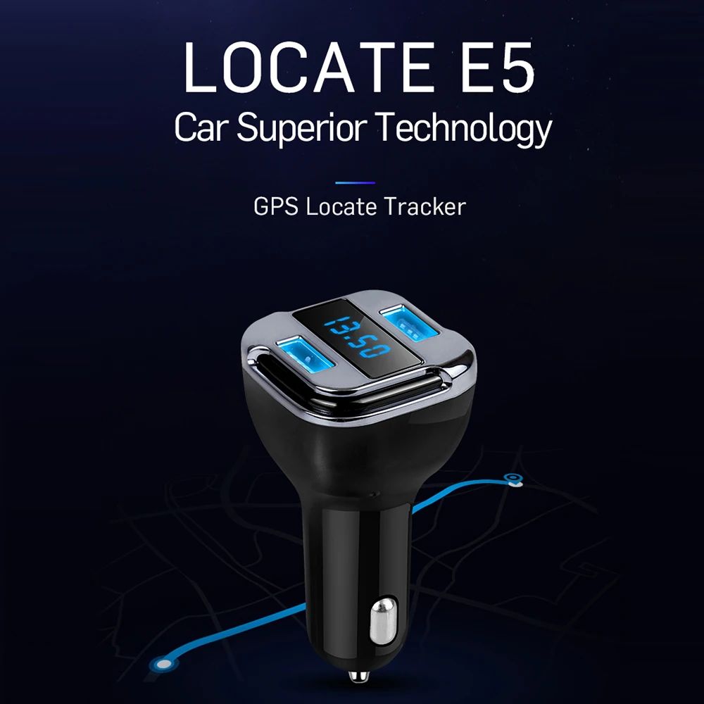 Автомобильное зарядное устройство Powstro с двумя USB разъемами 4 2 А приложение GPS