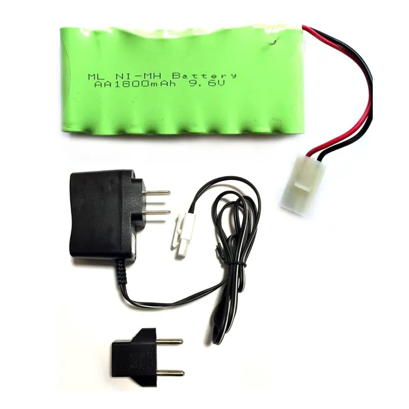 

Set 9.6V 1800mAh 8x AA Rechargeable Ni-MH Battery Pack Tamiya Plug with AC Power Charger for RC Car Remote Toys