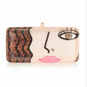 XIYUAN бренд, выполненный на заказ, роскошная и высококачественная, полностью Бриллиантовая, простая, с кристаллами, человеческое лицо, вечерняя сумка, клатч, кошелек