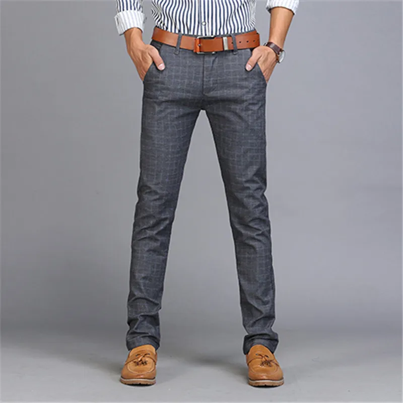 Для Мужчин's Бизнес Повседневное брюки тенденция Дизайнер Хлопок Slim Fit