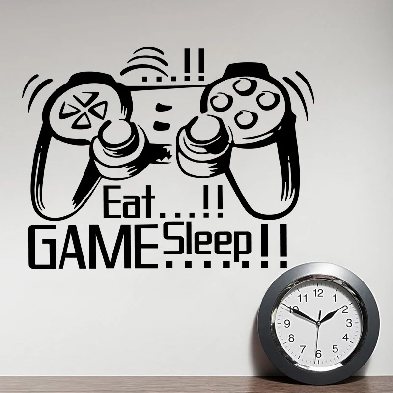 Игровой геймпад Eat Sleep настенная наклейка для мальчиков игровой комнаты спальни