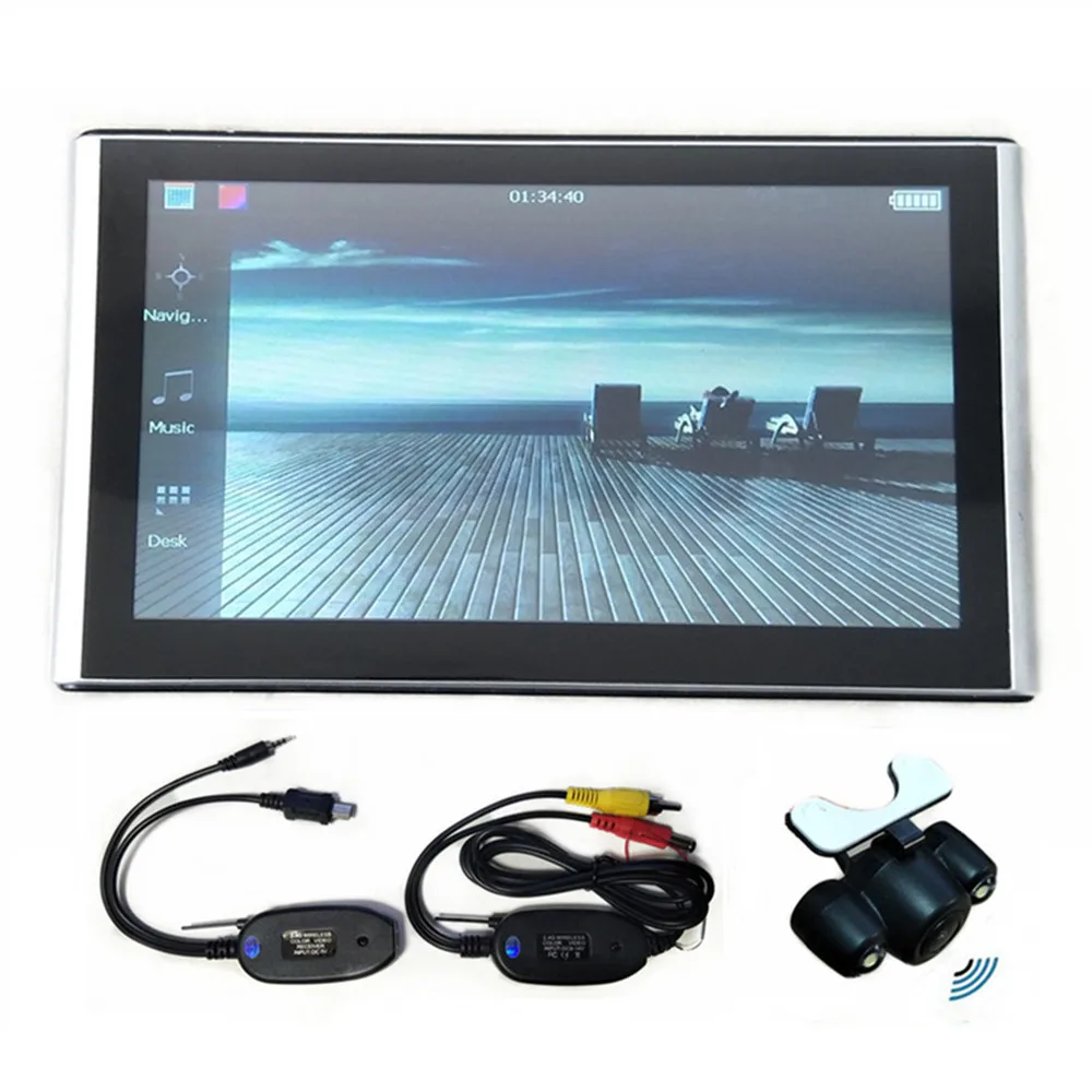 " автомобильный gps-навигатор 8G SAT NAV CPU800M+ FM+ бесплатные карты, Bluetooth AV-IN и беспроводная камера заднего вида на выбор - Размер экрана, дюймов: With wireless camera