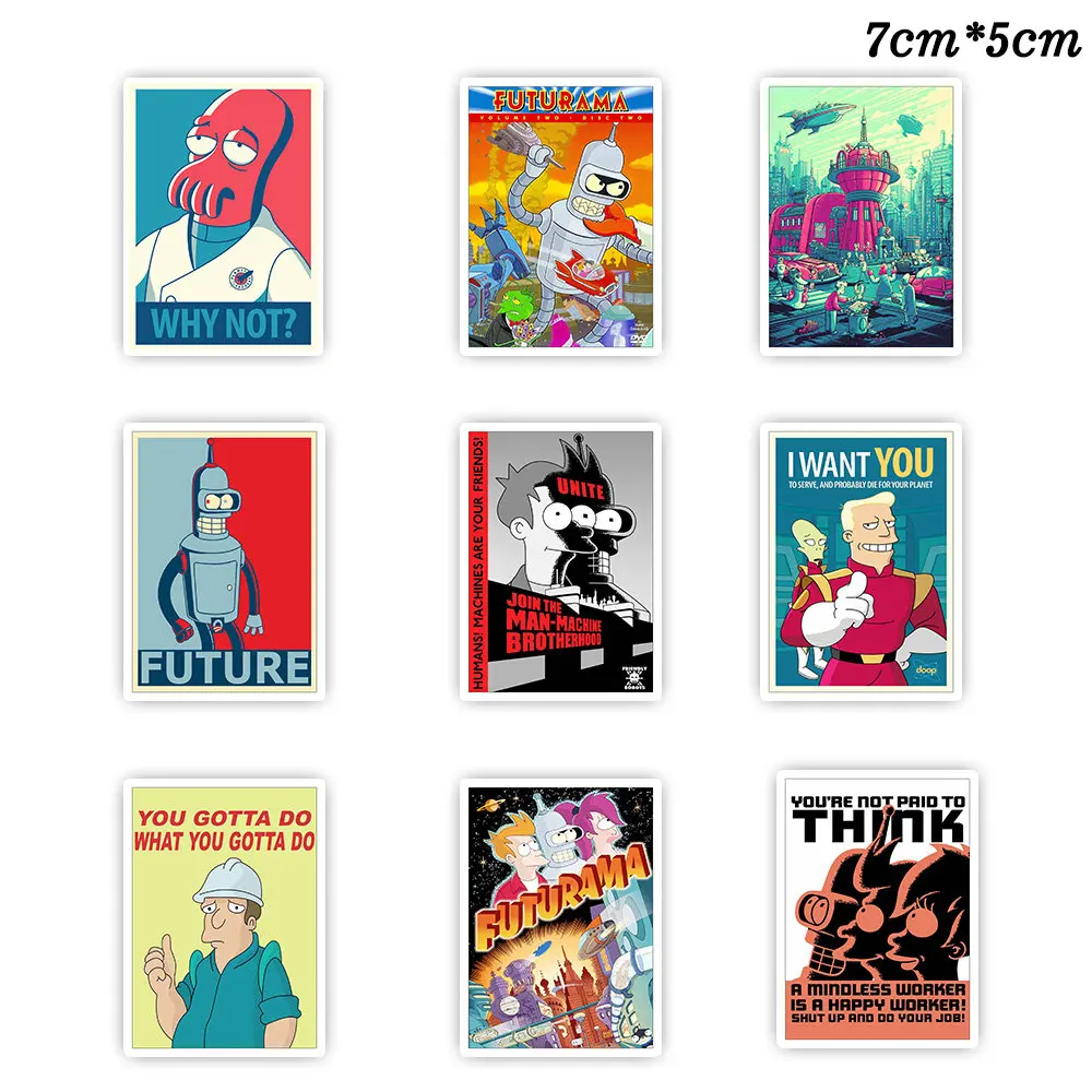 25 шт. Futurama стикер мультфильм детские игрушки стикер s для DIY Скрапбукинг багаж ноутбук телефон водонепроницаемый Прохладный Плакат стикер s