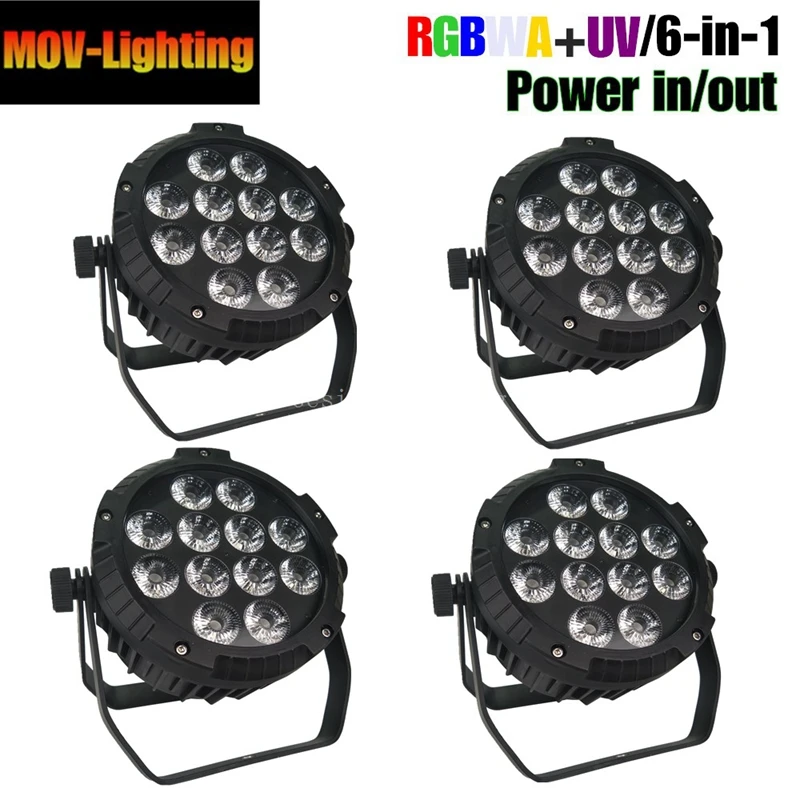 4 единицы тонкий Par Светильник Rgbwa + Uv 6in1 12x18w плоский led par 64 Высокая мощность