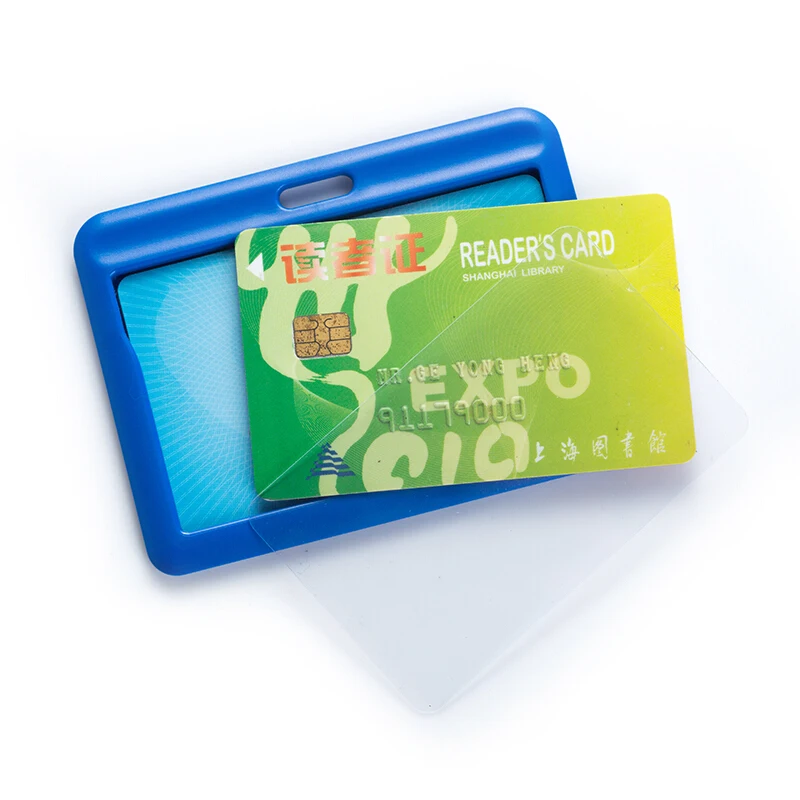Multicolor ID Card Holder Double Transparent ABS Business Name Badge Office Student Bus Holders Accessories 6031 | Канцтовары для