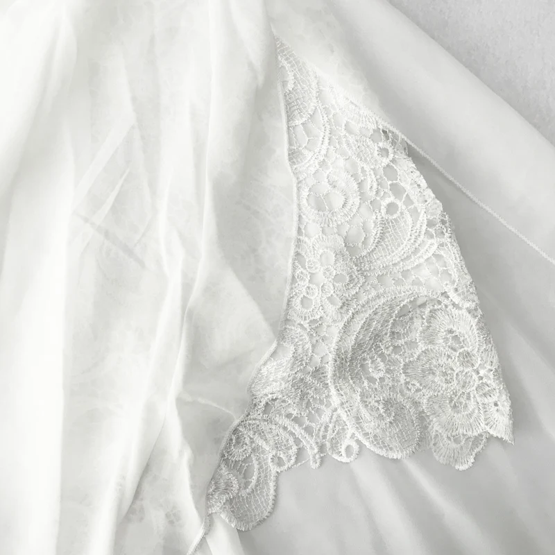 2018 Women Elegant Luxurious Floor Length V Neck Summer White Long Lace Dress | Женская одежда