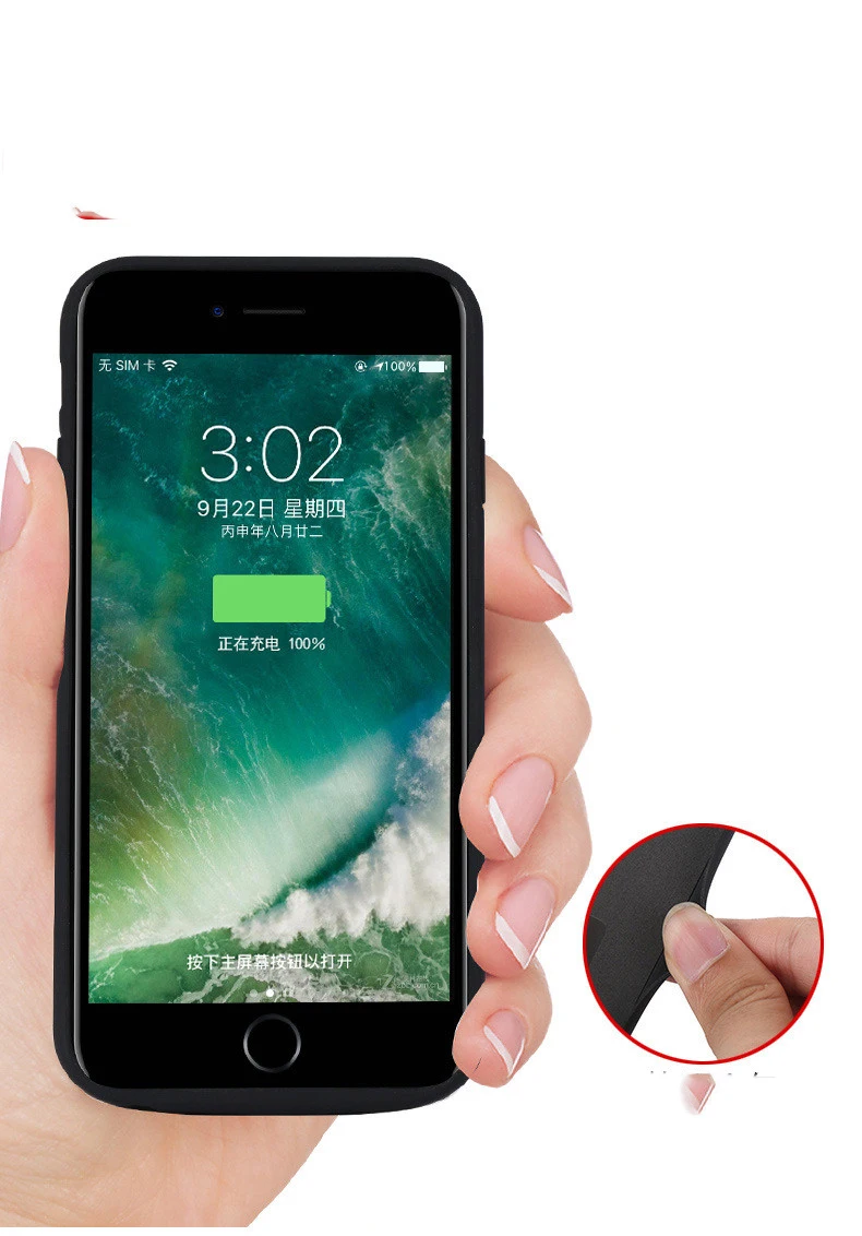 8000mah battery charger case for iphone 6 6s 7 8 plus backup power bank silicone full protection frame charging stand back cover free global shipping