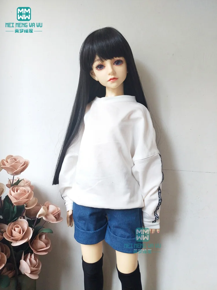BJD кукольная одежда кулак 60 м 1/3 BJD SD DD кукла модная красная Повседневная Толстовка и джинсовые шорты