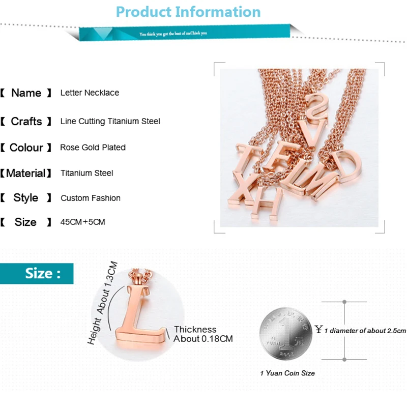 Новинка персонализированное маленькое ожерелье из розового золота с подвеской в