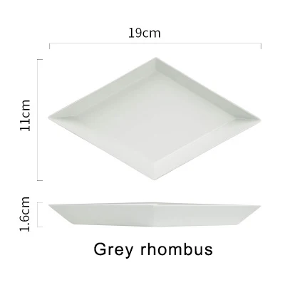 grey rhombus Скандинавские пластины из нержавеющей стали Геометрическая серия ромбовидный комбо лоток креативный металлический блюдо для завтрака - Цвет: grey rhombus