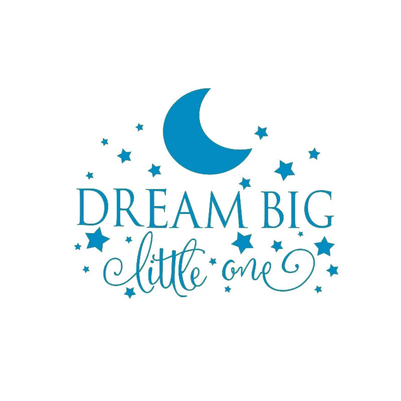 Dream Big Little One Наклейка-цитата на стену, стикер на стену детской спальни художественный декор, Детская Настенная Наклейка настенные наклейки со звездами 2632 - Цвет: blue