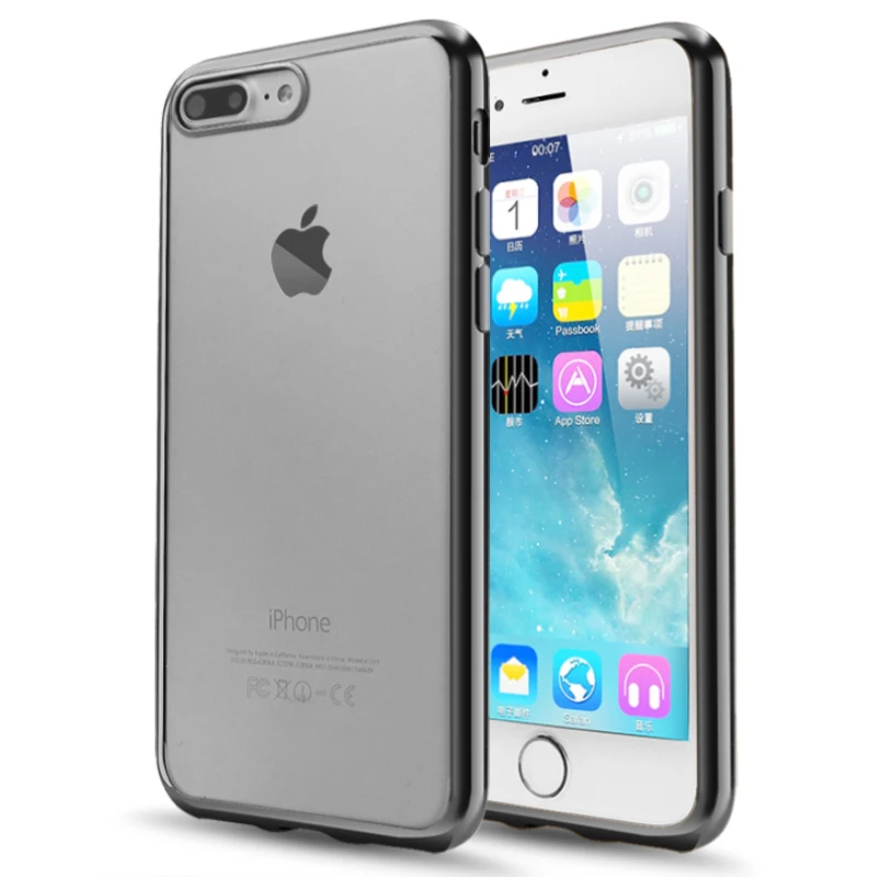 Задняя крышка Для Apple Iphone 7 plus ТПУ case Ультра Тонкий розовое Золото Покрытие
