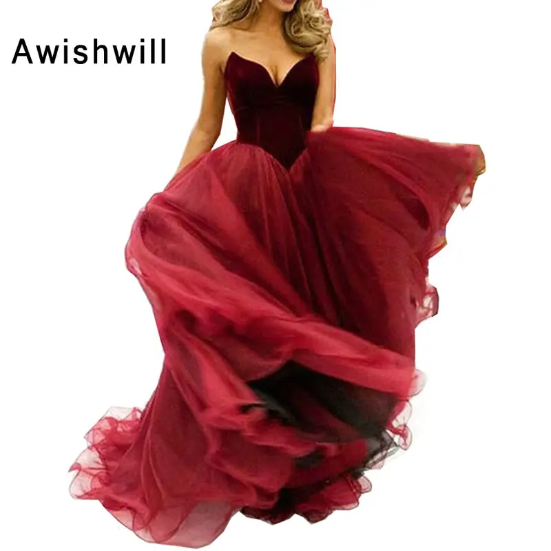 100% реальная фотография сексуальная длинное вечернее платье с v-образным вырезом