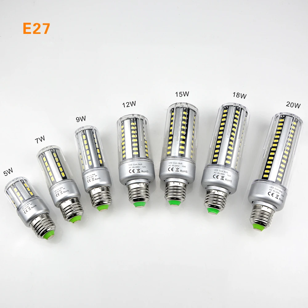 Светодиодная лампа 5736 E27 E14 5W 7W 9W 12W 15W 18W 20W 85 V-265 V без мерцания Светодиодный