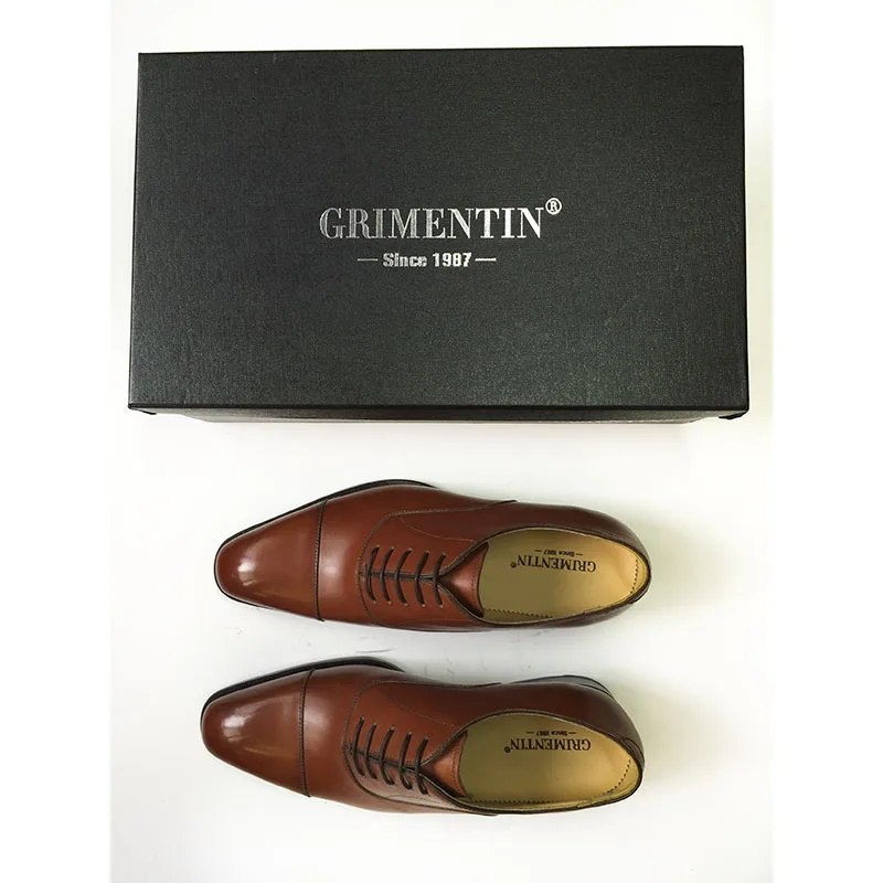GRIMENTIN brand handmade shoes male men genuine leather black wedding business dress 2019 hot sale | Обувь