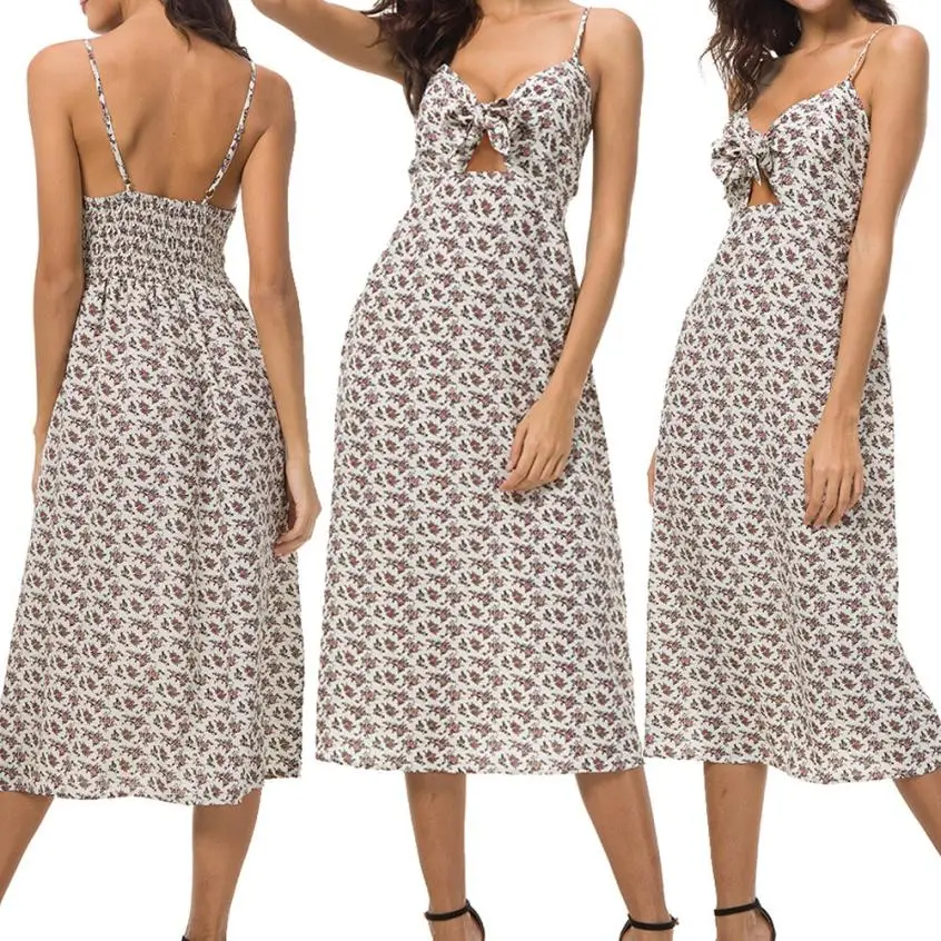 FishSunDay летнее женское пляжное платье с v образным вырезом и цветочным принтом