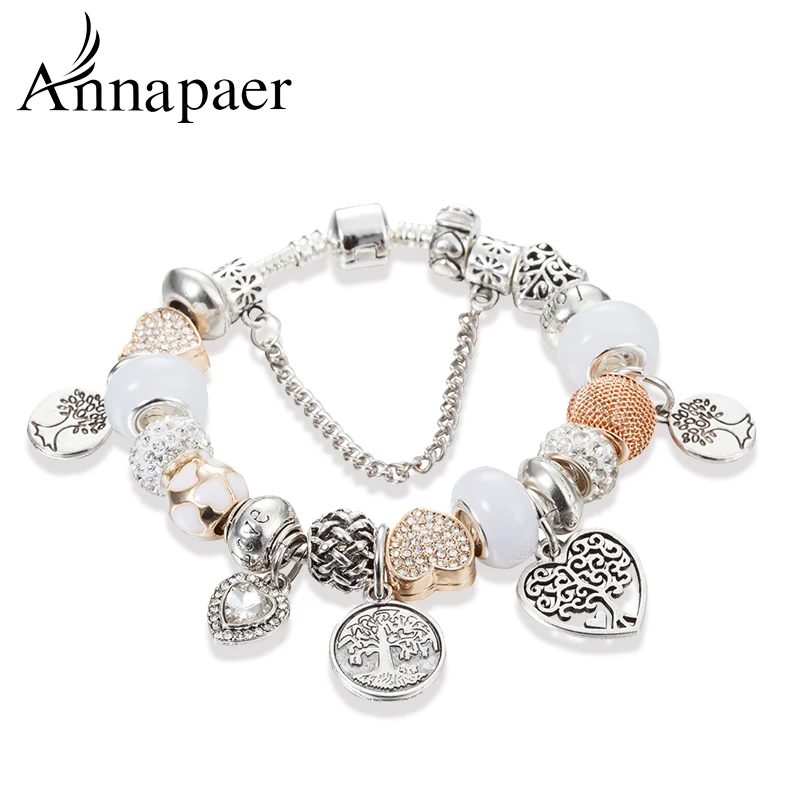 Браслеты ANNAPAER с цепочкой в виде змеи браслеты подвеской дерева жизни