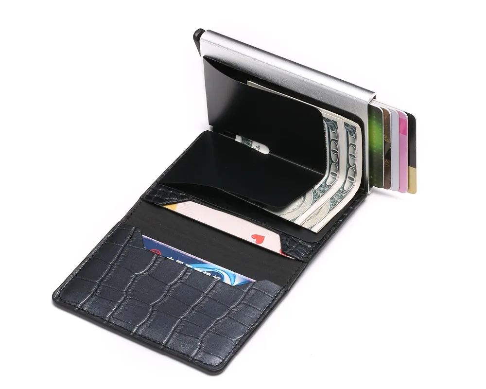 ZOVYVOL Rfid блокирующий держатель для банковской кредитной карты для мужчин из углеродного волокна минималистичный Алюминиевый металлический кошелек Тонкий Бизнес держатель для карт чехол