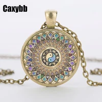 caxybb fashion jewelry necklaces henna yoga mandala pendant yin yang symbol buddhism necklace zen handmade necklace