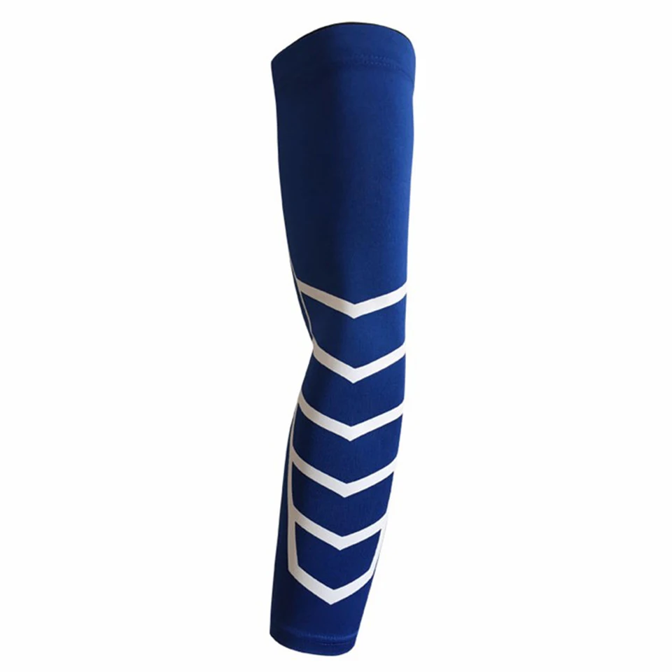 Blue 1 шт. эластичная дышащая спортивная безопасность для локтя, предплечья грелка Велоспорт Баскетбол длинный рукав локтевая Защита Поддержка 5 цветов - Цвет: Blue
