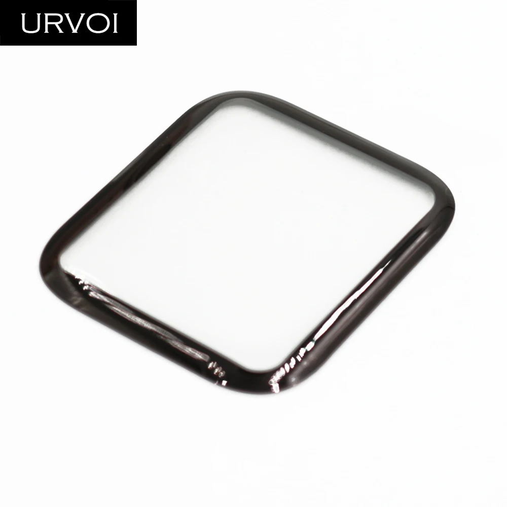 Black URVOI полная пленка для apple watch series 4 3 2 1 ремешки изогнутый 3D протектор экрана для iWatch крышка мембрана линзы 40 44 мм - Цвет: Black