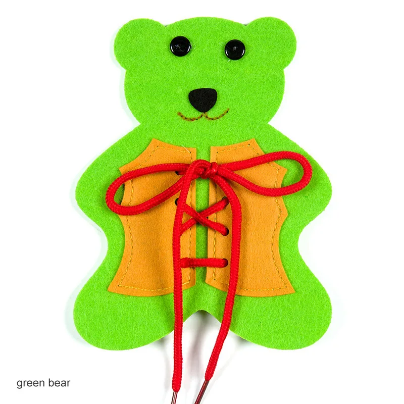 green bear Войлочное ремесло маленький медведь нетканый войлочный материал Diy материалы для изготовления 14x18 см игра-головоломка Школьные Инструменты для обучения 1 шт - Цвет: green bear