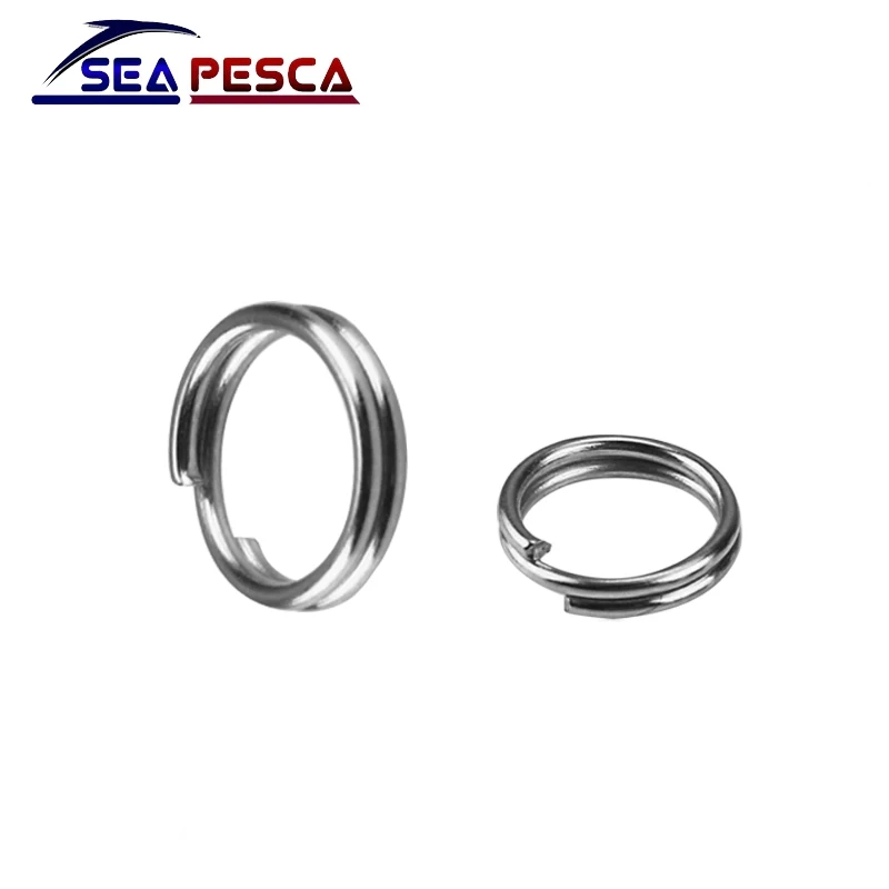 SEAPESCA 100 шт./лот рыболовные сплит кольца для кривошипа жесткая приманка серебро