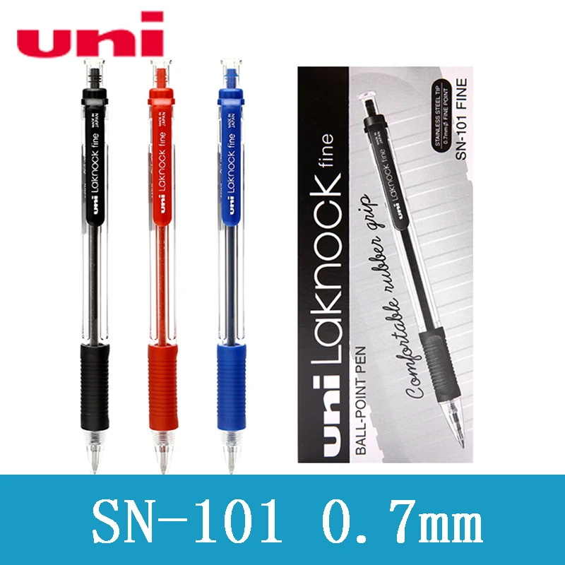 

1pcs Uni-ball SN-101 Laknock Fine Retractable Ballpoint pen 0.7mm Black/Blue/Red for School Office Supplies