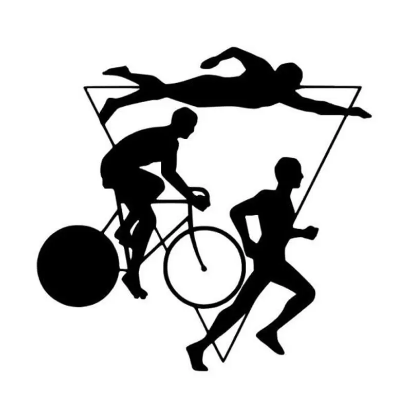 14 7 см * Модный Триатлон виниловые оконные наклейки для спортивных автомобилей