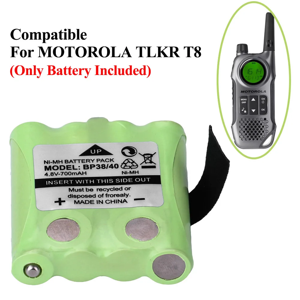 2pcs/lot 4.8V 700MAH NI-MH Battery For Uniden BP-38 BP-40 BT-1013 BT-537 MOTOROLA TLKR T4 T5 T6 T7 T8 Series Model | Электроника