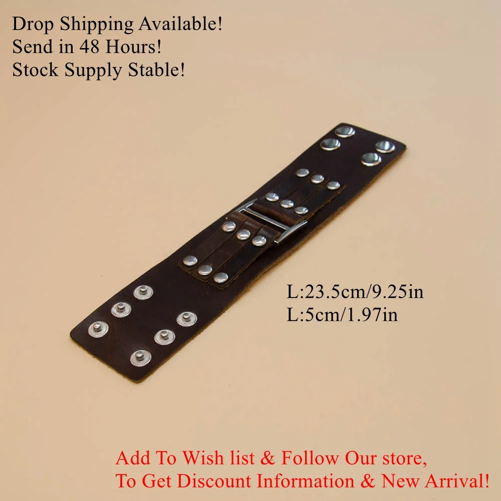 Unique Women Leather Bracelets Stud Wide Cuff Punk Gothic Rock Unisex Bangle Bracelet men jewelry CPB023 | Украшения и аксессуары