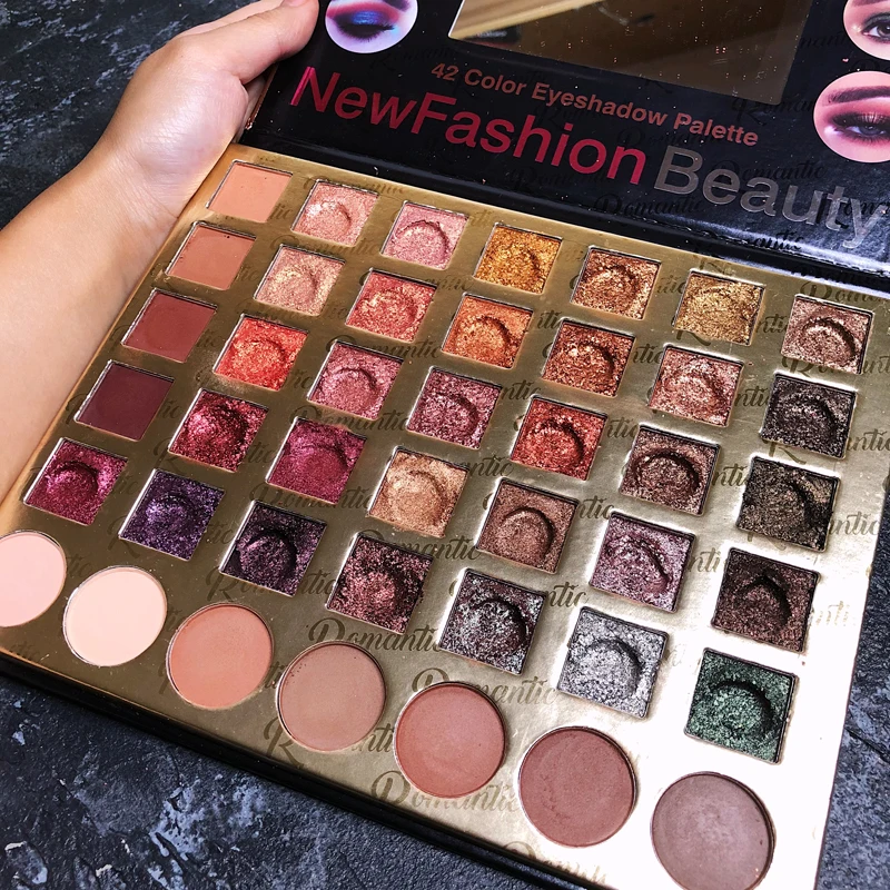 Палитра нюдовых теней для макияжа блестящая Палетка Профессиональная Матовая